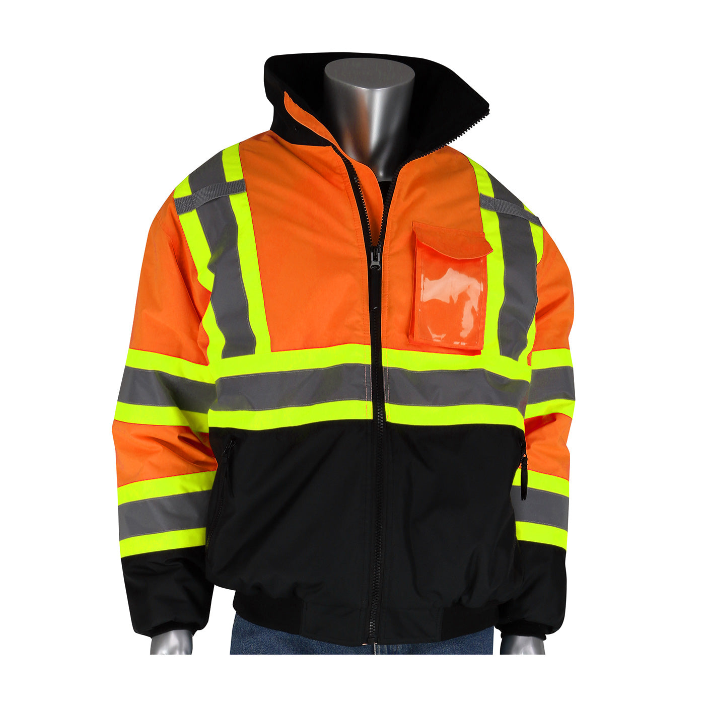 PIP 333-1745 ANSI Type R Class 3 Value Two-Tone, Black Bottom Bomber Jacket