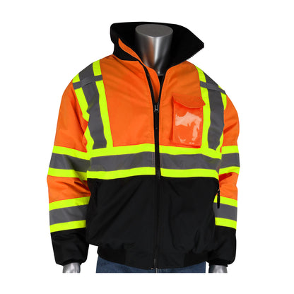 PIP 333-1745 ANSI Type R Class 3 Value Two-Tone, Black Bottom Bomber Jacket