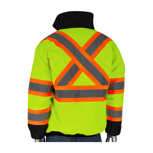 PIP 333-1745X ANSI Type R Class 3 and CSA Z96 Two-Tone X-Back, Black Bottom Bomber Jacket