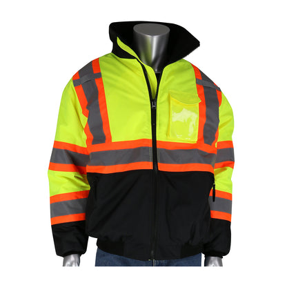 PIP 333-1745X ANSI Type R Class 3 and CSA Z96 Two-Tone X-Back, Black Bottom Bomber Jacket