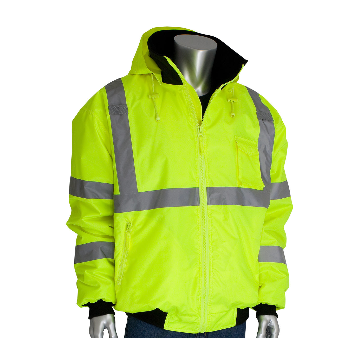 PIP® ANSI Type R Class 3 Value Bomber Jacket with Zip-Out Fleece Liner
