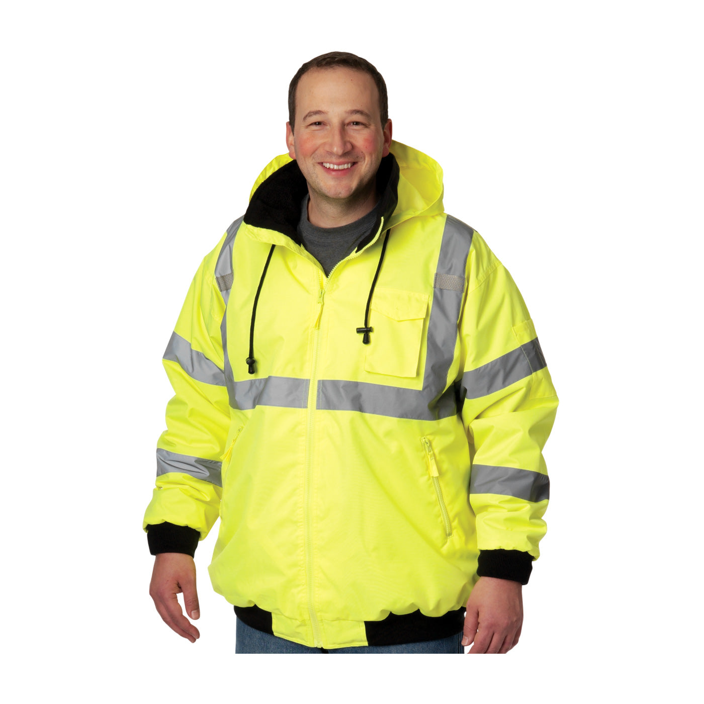 PIP® ANSI Type R Class 3 Value Bomber Jacket with Zip-Out Fleece Liner