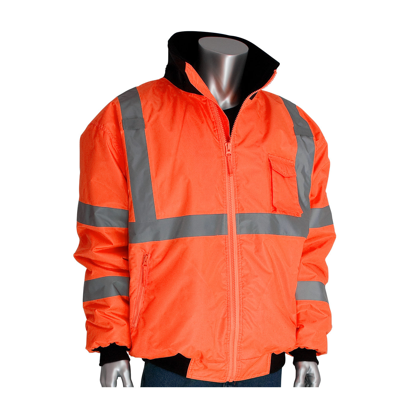 PIP® ANSI Type R Class 3 Value Bomber Jacket with Zip-Out Fleece Liner