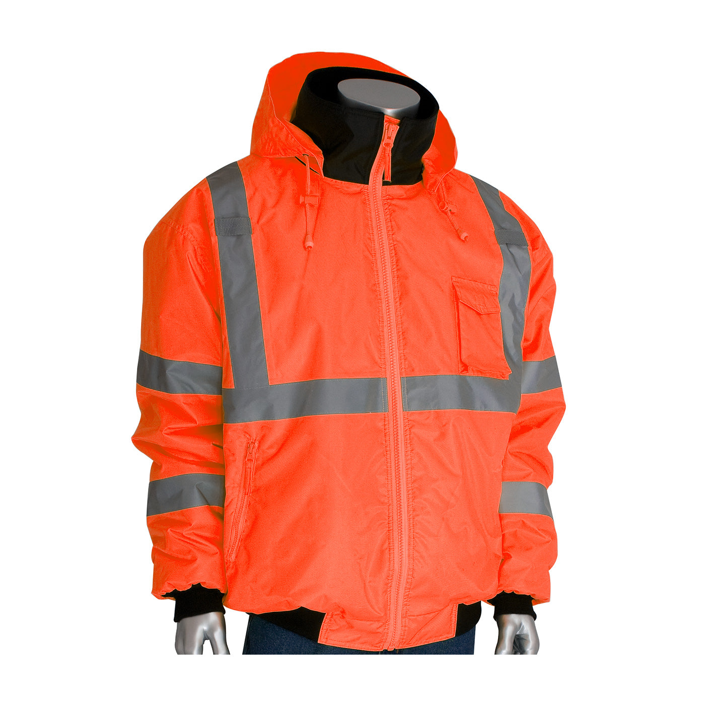 PIP® ANSI Type R Class 3 Value Bomber Jacket with Zip-Out Fleece Liner