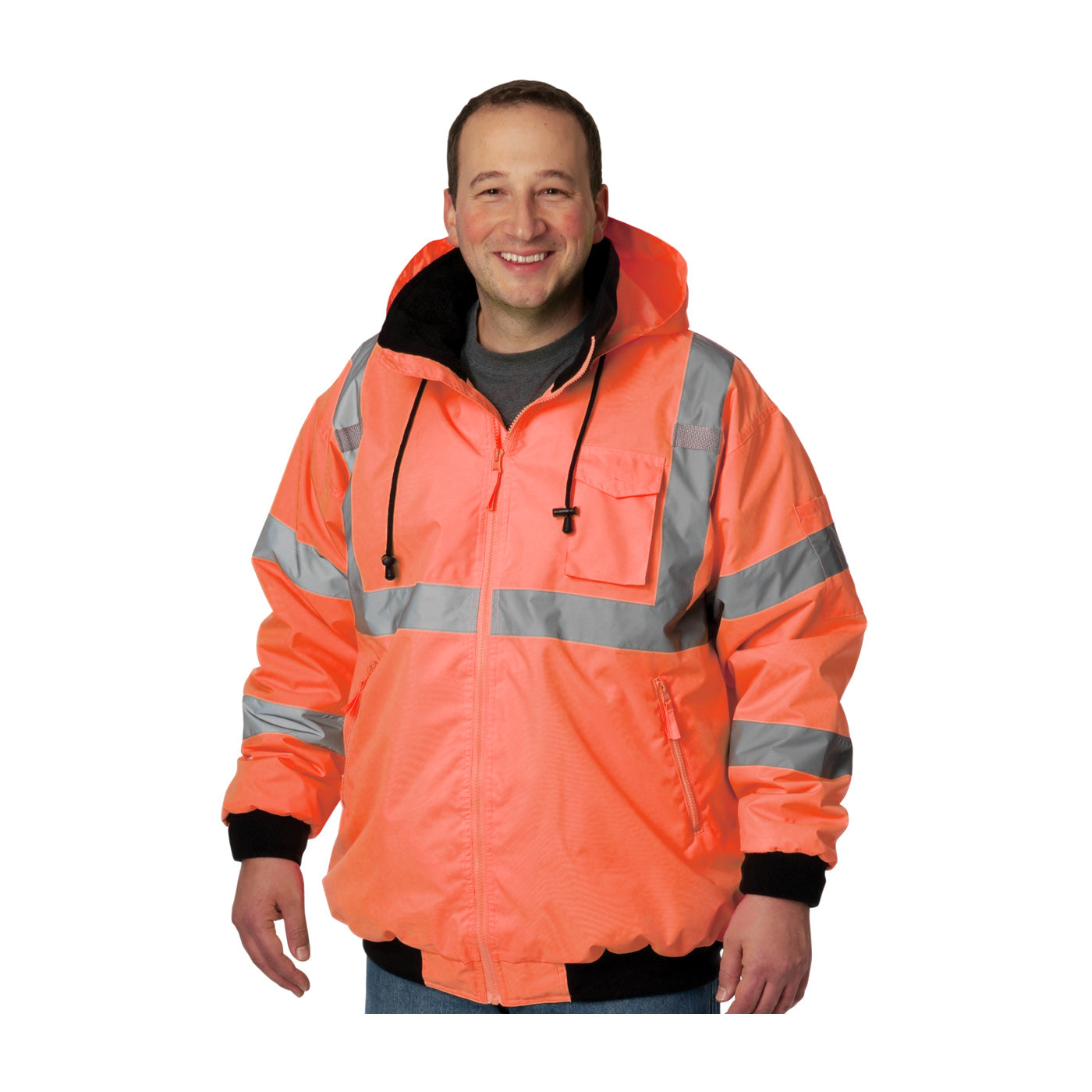 PIP® ANSI Type R Class 3 Value Bomber Jacket with Zip-Out Fleece Liner