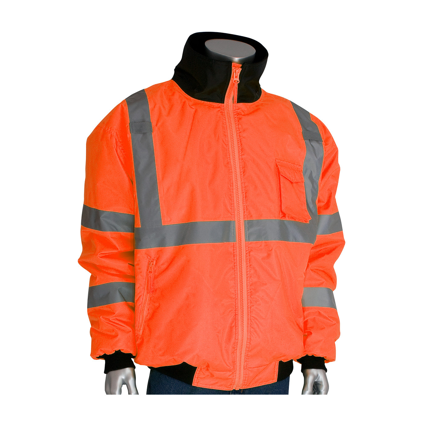 PIP® ANSI Type R Class 3 Value Bomber Jacket with Zip-Out Fleece Liner