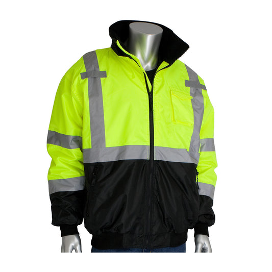 PIP® ANSI Type R Class 3 Value Black Bottom Bomber Jacket