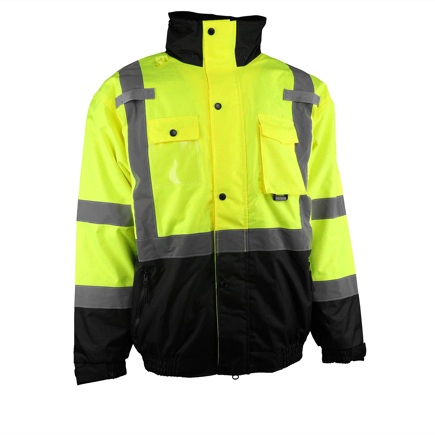 PIP® ANSI Type R Class 3 Rip Stop Premium Plus Bomber Jacket with Zip-Out Fleece Liner and "D" Ring Access