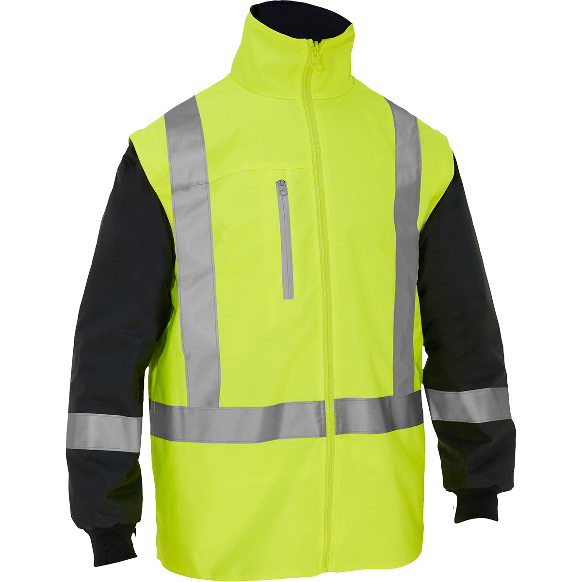 PIP Bisley 333M6375H ANSI Type R Class 3 Ripstop 5-in-1 Jacket with Class 2 Zip-Out Inner Jacket