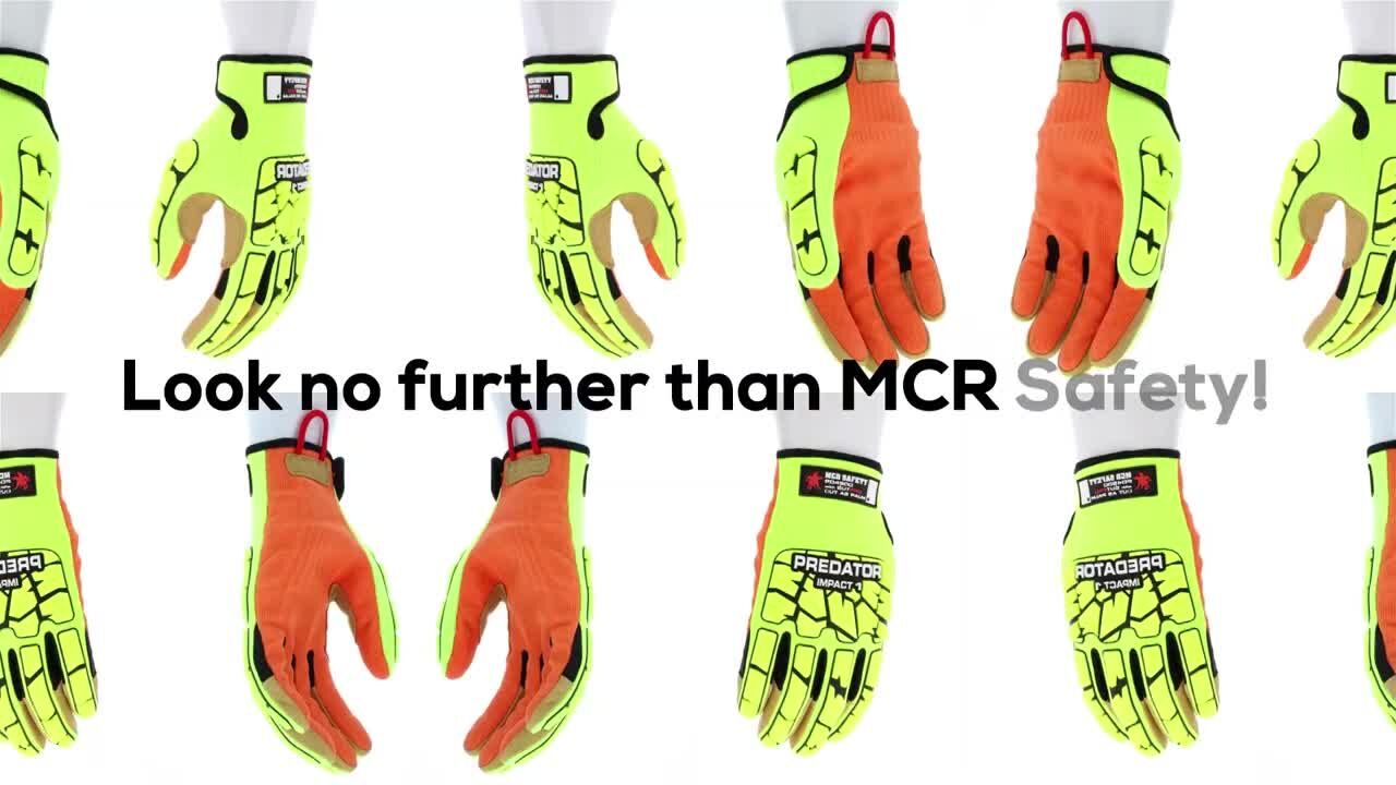 PD4900 - Predator® Mechanics Gloves - Hi-Vis Cut Resistant Work Gloves - Tire Tread TPR on Back, Fingers, and Thumb - Kevlar® Aramid Cut Resistant Palm Liner - Reinforced Thumb Crotch - ANSI/ISEA 105 Level 1 Hypodermic Needle Puncture Resistance Palm