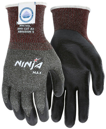 N9676G - MCR Safety CutPro® - Ninja® Max Cut-Resistant Work Gloves - 10-Gauge Dyneema® Diamond Technology - Bi-Polymer Coated Palm and Fingertips