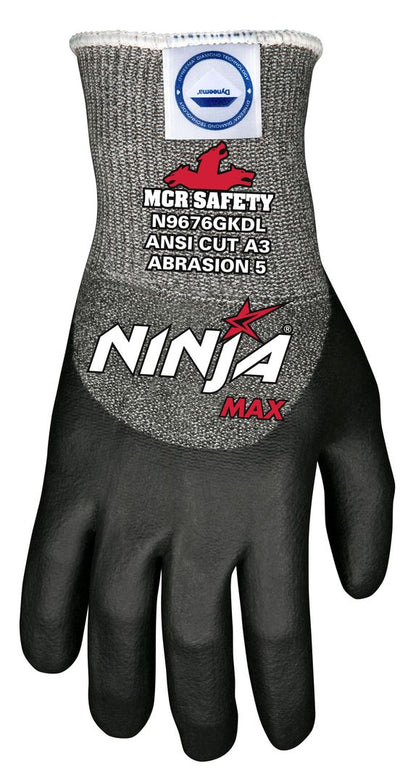 N9676GKD - MCR Safety CutPro® - Ninja® Max Cut-Resistant Work Gloves - 10-Gauge Dyneema® Diamond Technology - Bi-Polymer Coated Palm, Fingertips, and Over-the-Knuckles