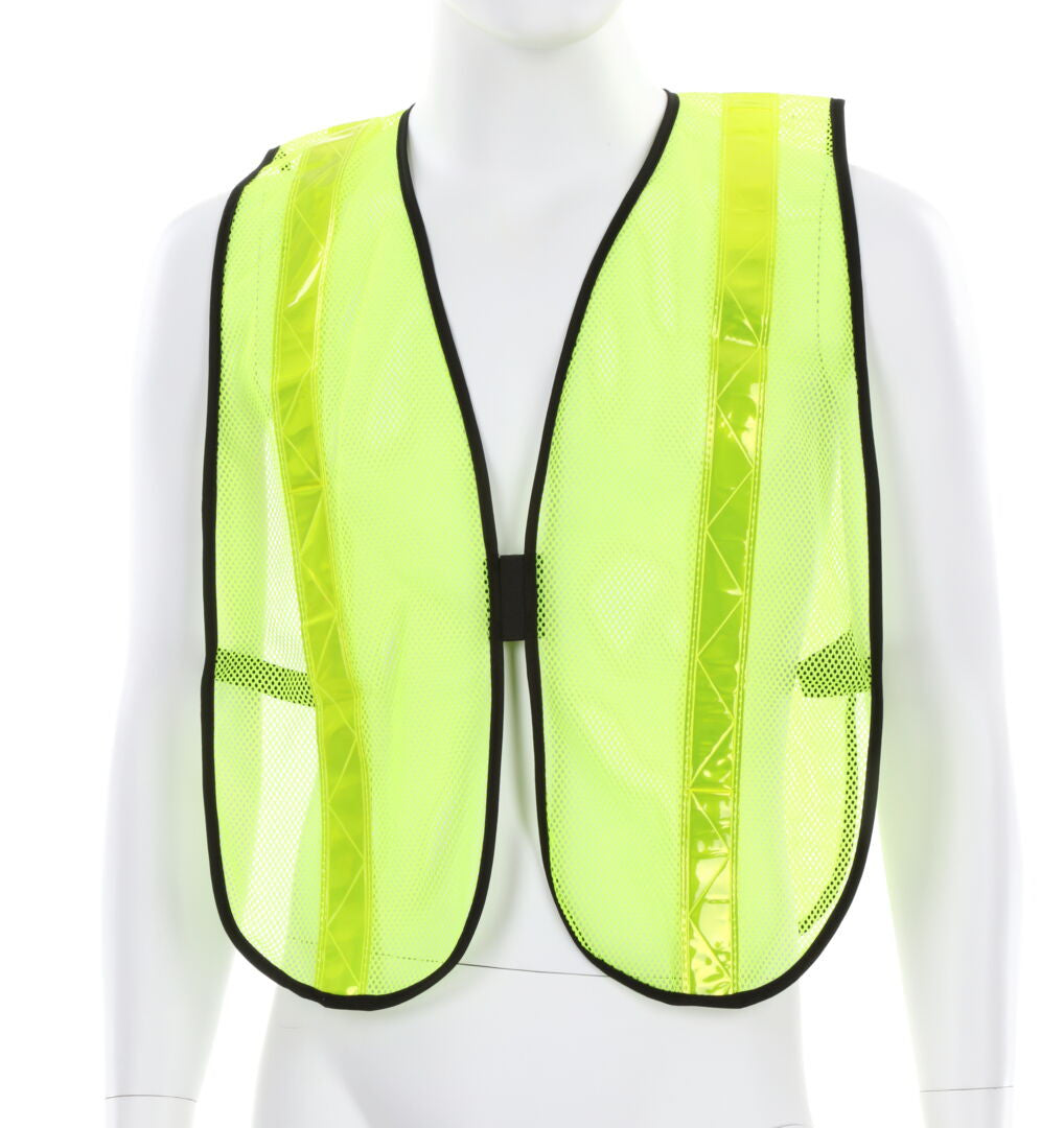 MCR Safety S220R - Florescent Lime Mesh Safety Vest -1 3/8 Inch Lime Reflective Stripes - Light Weight Polyester Mesh Fabric - General Purpose, Non-ANSI Rated — manufacturer image 2
