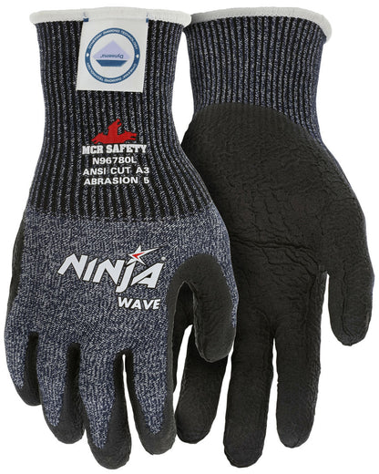 N96780 - MCR Safety CutPro® - Ninja® Wave Cut Resistant Work Gloves - 13 Gauge Dyneema® Diamond Technology - Nitrile Wave Coated Palm and Fingertips