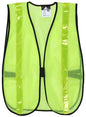MCR Safety S220R - Florescent Lime Mesh Safety Vest -1 3/8 Inch Lime Reflective Stripes - Light Weight Polyester Mesh Fabric - General Purpose, Non-ANSI Rated