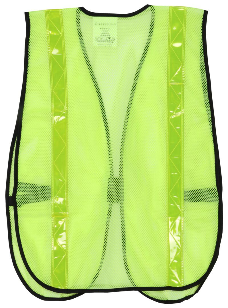MCR Safety S220R - Florescent Lime Mesh Safety Vest -1 3/8 Inch Lime Reflective Stripes - Light Weight Polyester Mesh Fabric - General Purpose, Non-ANSI Rated — manufacturer image 3