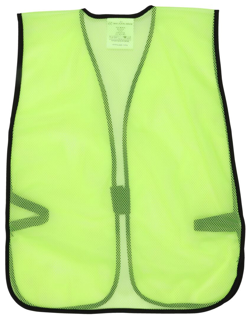 MCR Safety V200 - Lime Yellow Mesh Safety Vest - Light Weight Breathable Polyester Mesh Fabric - General Purpose - Non-ANSI Rated Hi-Visibility Safety Vest — manufacturer image 3