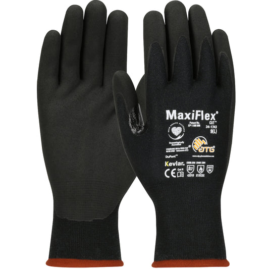 MaxiFlex® Cut™ Seamless Knit DuPont™ Kevlar® Glove with Black MicroFoam Nitrile Coating