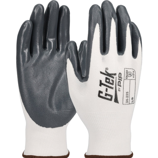 G-Tek®: Economy Seamless Knit Nylon Glove with Nitrile Coated Smooth Grip on Palm & Fingers