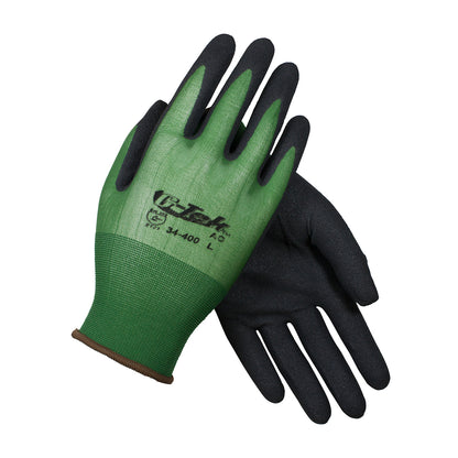G-Tek® Seamless Knit Nylon Glove with Nitrile Coated MicroSurface Grip on Palm & Fingers - 18 Gauge - Touchscreen