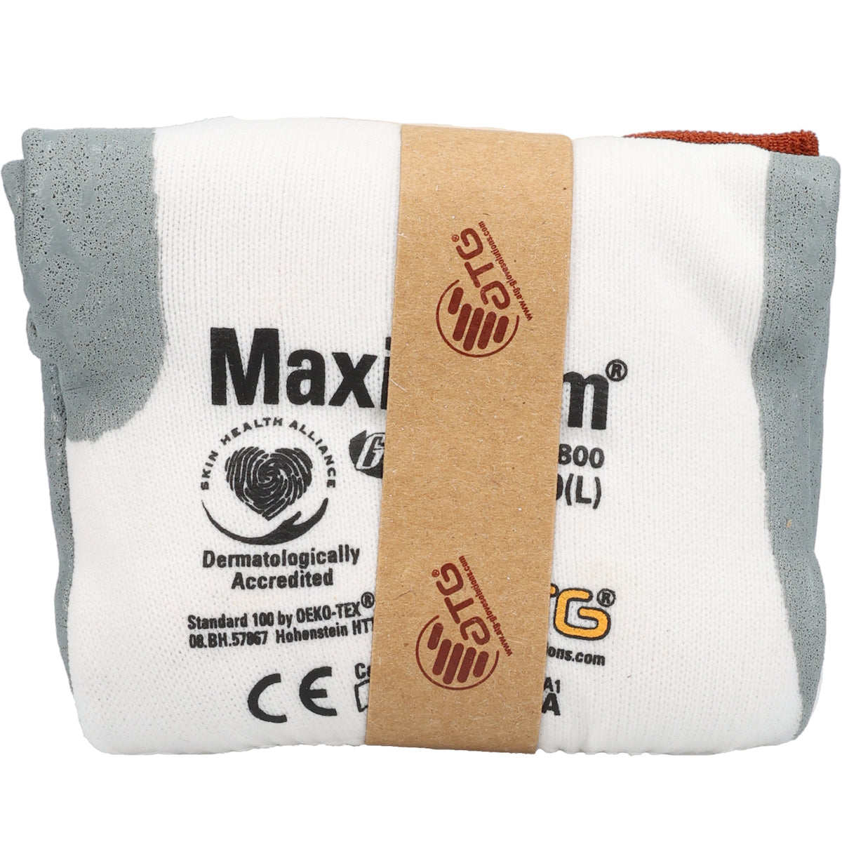 MaxiFoam® Premium: Seamless Knit Nylon Glove with Nitrile Coated MicroFoam Grip on Palm & Fingers - Vend-Ready with Sustainable Paper Band