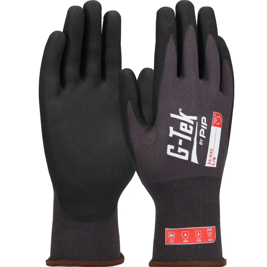 G-Tek®: Premium Seamless Knit Nylon/Spandex Glove with Foam Nitrile Coating on Palm & Fingers - Touchscreen