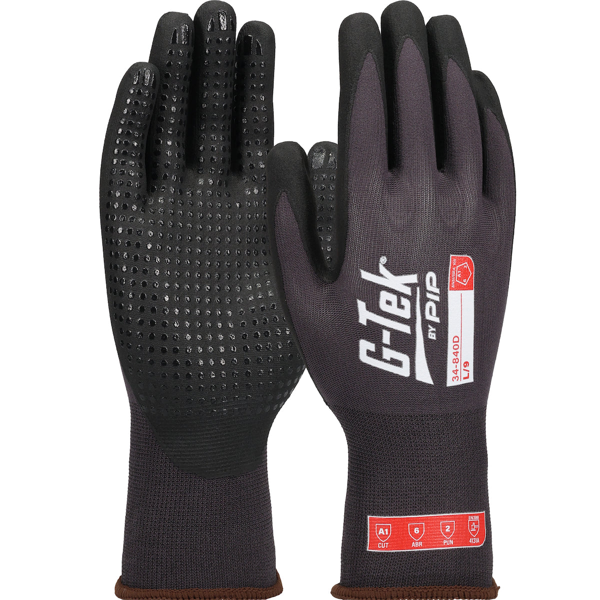 G-Tek® Premium Seamless Knit Nylon/Spandex Glove with Foam Nitrile Coating on Palm & Fingers - Micro Dot Palm