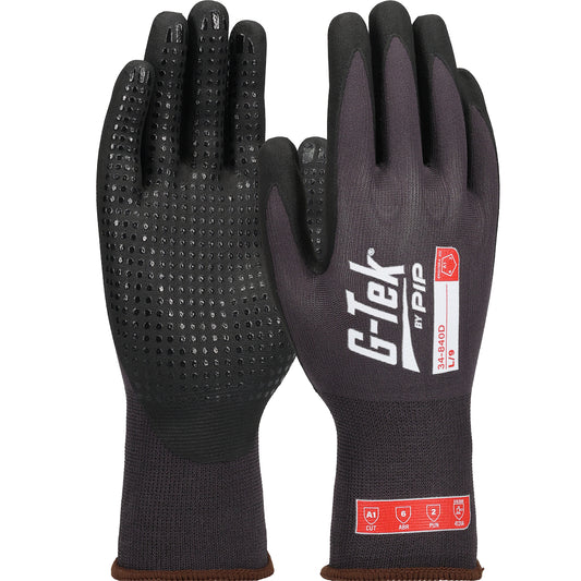 G-Tek® Premium Seamless Knit Nylon/Spandex Glove with Foam Nitrile Coating on Palm & Fingers - Micro Dot Palm