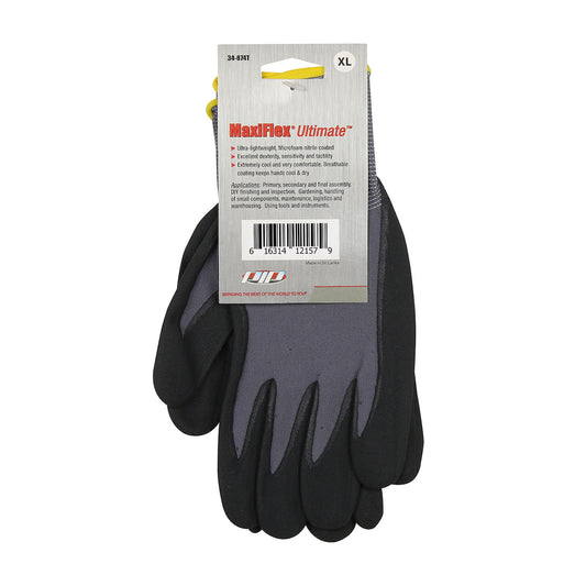 ATG 34-874T – Seamless Knit Nylon/Elastane Glove with Nitrile Coated MicroFoam Grip on Palm & Fingers - Hang Tagged
