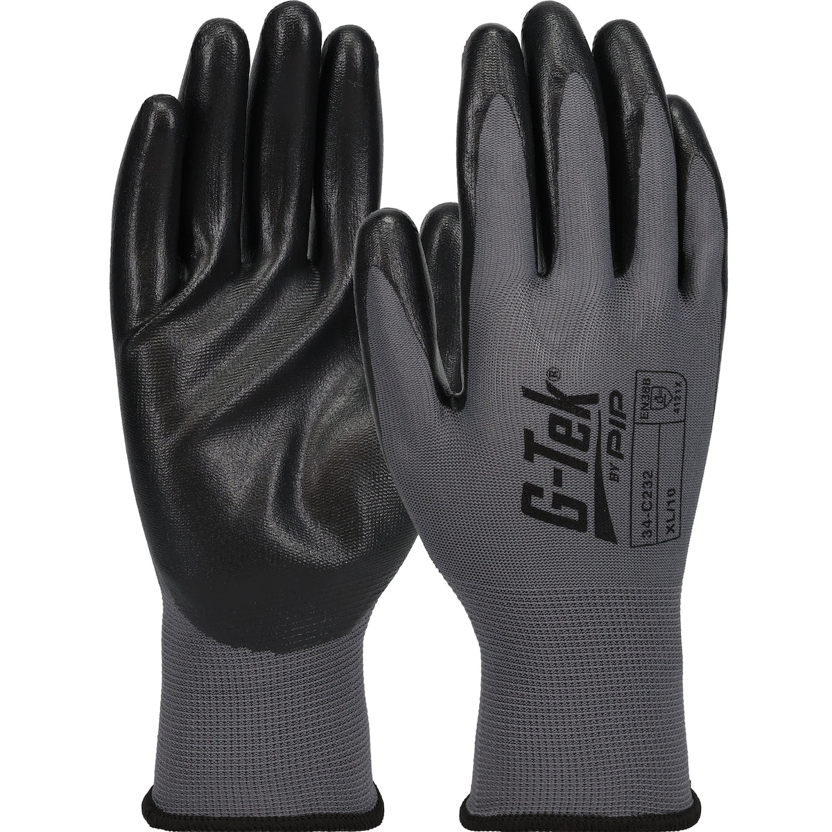 G-Tek® Seamless Knit Nylon Glove with Nitrile Coated Foam Grip on Palm & Fingers