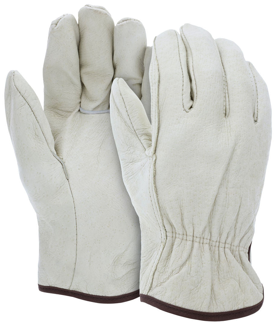 Grain Pigskin Driver Gloves, Unlined, Straight Thumb, CV-C Grade