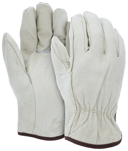 Grain Pigskin Driver Gloves, Unlined, Straight Thumb, CV-C Grade