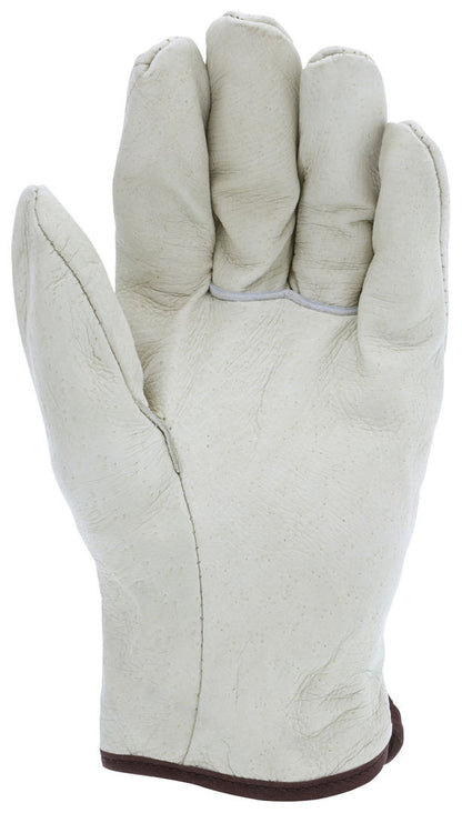 Grain Pigskin Driver Gloves, Unlined, Straight Thumb, CV-C Grade