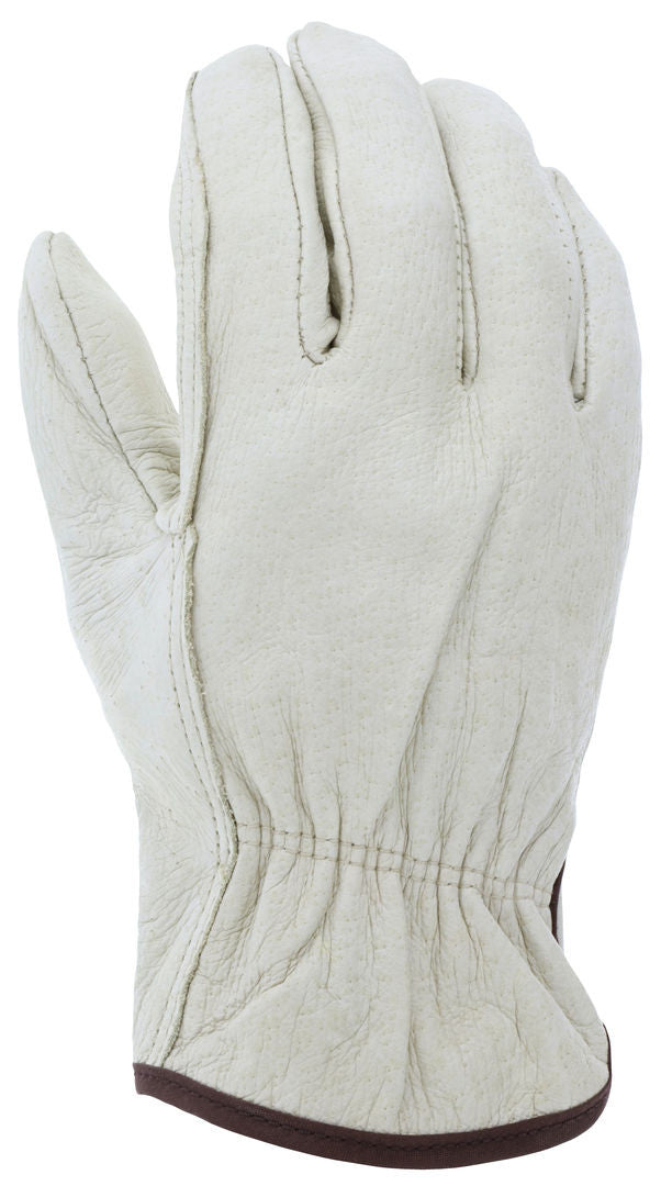 Grain Pigskin Driver Gloves, Unlined, Straight Thumb, CV-C Grade