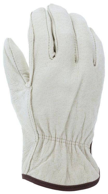 Grain Pigskin Driver Gloves, Unlined, Straight Thumb, CV-C Grade