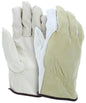 Pigskin Leather Driver Gloves, Grain/Split, Keystone Thumb, Open Cuff