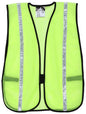 MCR Safety V210WR - General Purpose Safety Vest - Lime Polyester Mesh Material - ¾ Inch White Reflective Stripes - Hi-Visibility Safety Vest for Non-ANSI Applications