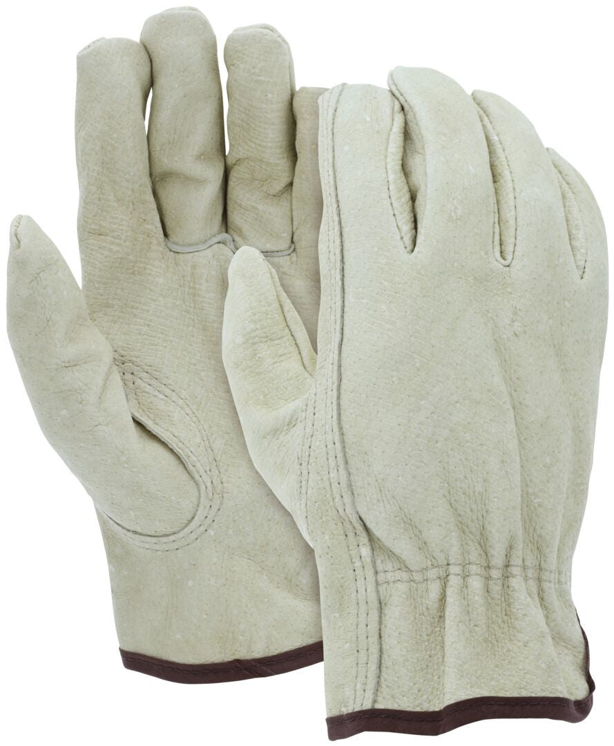Pigskin Grain Leather Driver Gloves, Keystone Thumb, Unlined