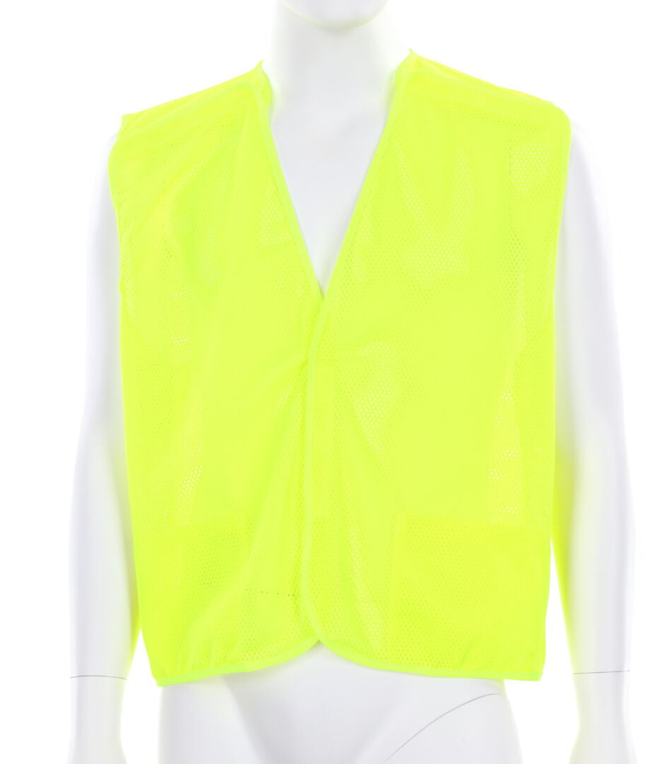 MCR Safety VMLBA - Hi Vis Fluorescent Lime Safety Vest - General Purpose Safety Vest Lightweight Breathable Mesh Fabric No Reflective Striping - Non-ANSI 5 point tear away safety vest — manufacturer image 2