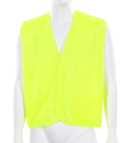 MCR Safety VMLBA - Hi Vis Fluorescent Lime Safety Vest - General Purpose Safety Vest Lightweight Breathable Mesh Fabric No Reflective Striping - Non-ANSI 5 point tear away safety vest — manufacturer image 2