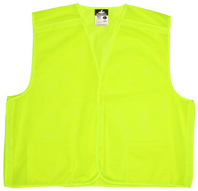 MCR Safety VMLBA - Hi Vis Fluorescent Lime Safety Vest - General Purpose Safety Vest Lightweight Breathable Mesh Fabric No Reflective Striping - Non-ANSI 5 point tear away safety vest