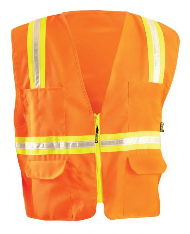Solid Two-Tone Surveyor Vest W/Zipper