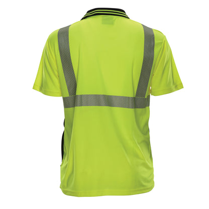 PIP Reflective Apparel 342CT ANSI Type R Class 2 Short Sleeve Polo Shirt with Segmented Tape