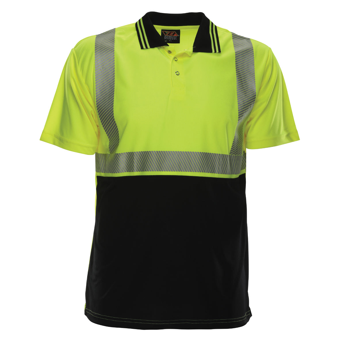 PIP Reflective Apparel 342CT ANSI Type R Class 2 Short Sleeve Polo Shirt with Segmented Tape