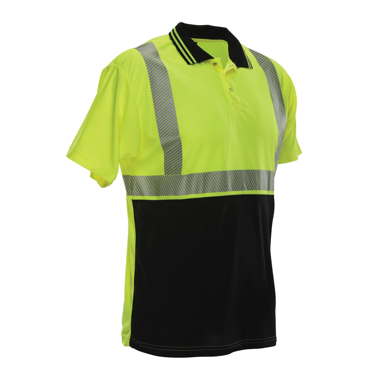 PIP Reflective Apparel 342CT ANSI Type R Class 2 Short Sleeve Polo Shirt with Segmented Tape