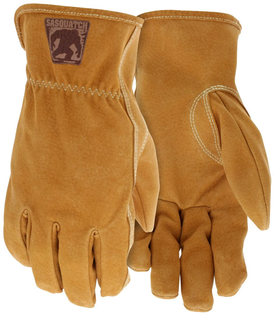 Sasquatch Split Leather Driver Gloves, Premium A+ Grade, Keystone Thumb