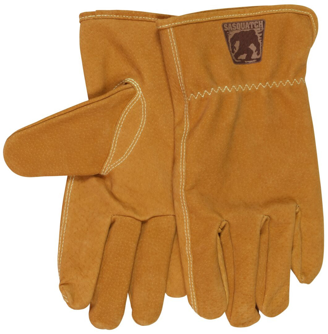 Sasquatch Split Leather Driver Gloves, Premium A+ Grade, Keystone Thumb