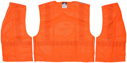 MCR Safety CL2MO - Hi-Vis Orange Safety Vest - 2 Inch Silver Reflective Stripes - Mesh Fabric - Meets ANSI/ISEA 107 2020 Standard - Type R Class 2 Compliant - Tear Away Design Better Protects Wearer from being Pulled into Harm's Way — manufacturer image 4