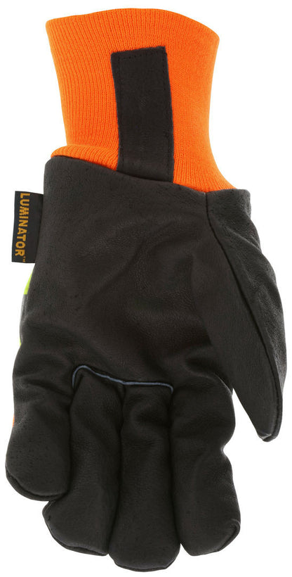 Luminator Driver Gloves, Grain Pigskin, Waterproof Insulated, Hi-Vis Reflective Back