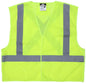 MCR Safety XCL2ML - Hi-Vis Lime Reflective Safety Vest - Mesh Fabric with 2-Inch Silver Stripes - Breakaway Design with Hook and Loop Closures - Meets ANSI/ISEA 107 2020 Standard - Type R Class 2 Compliant - X-Back Pattern Meets CSA Z96 Class 2 Level 2
